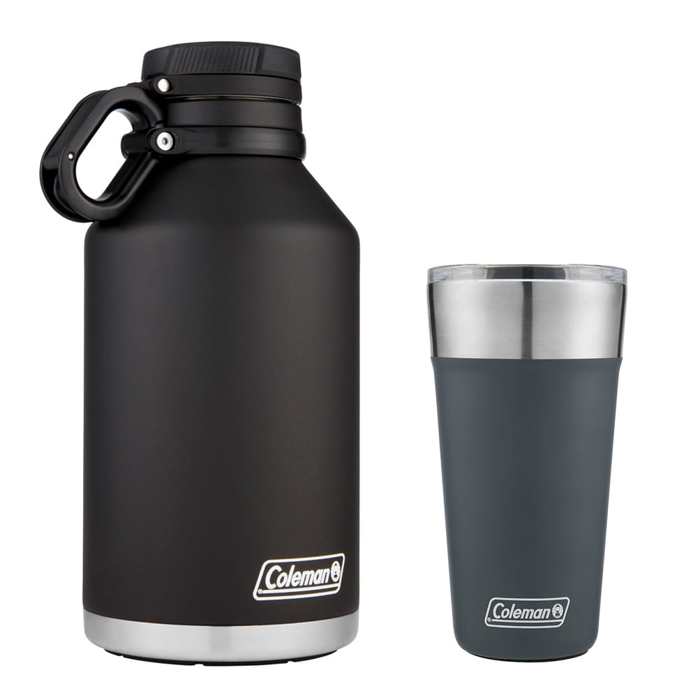 Kit Growler e Copo Térmico com Tampa 600ml Azul Slate Coleman