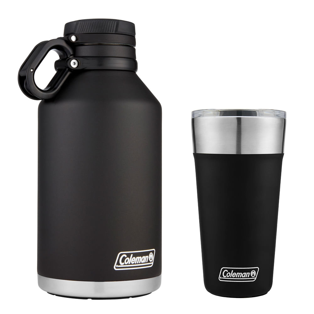 Kit Growler e Copo Térmico com Tampa 600ml Preto Coleman