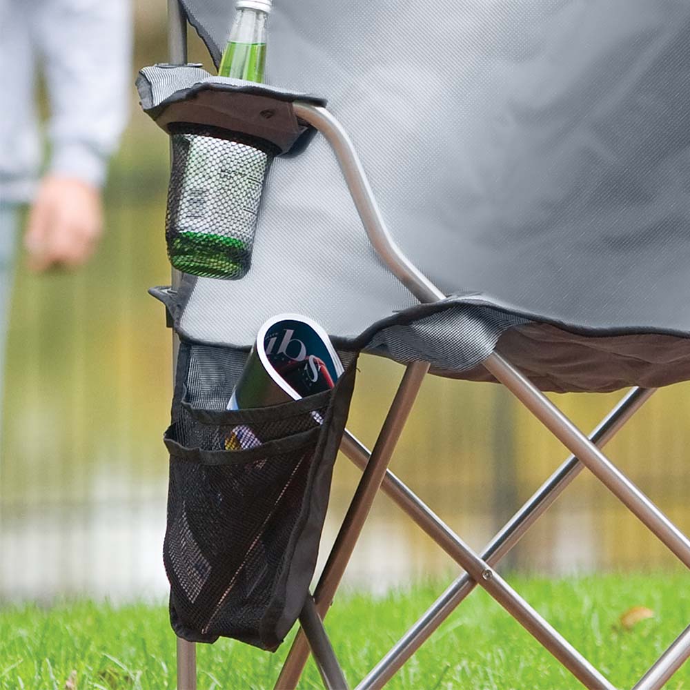 Coleman | Cadeira Dobrável com Cooler Cinza - Coleman