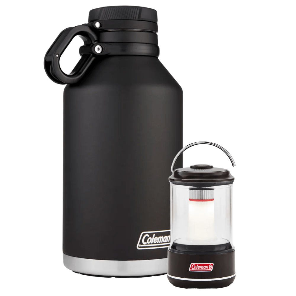 Kit Growler 1,9L Preto e Lampião Led 200 Lumens Preto Coleman