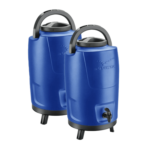 Invicta | Kit Praticidade em Dobro: 2 Botijões Térmicos 12L Azul