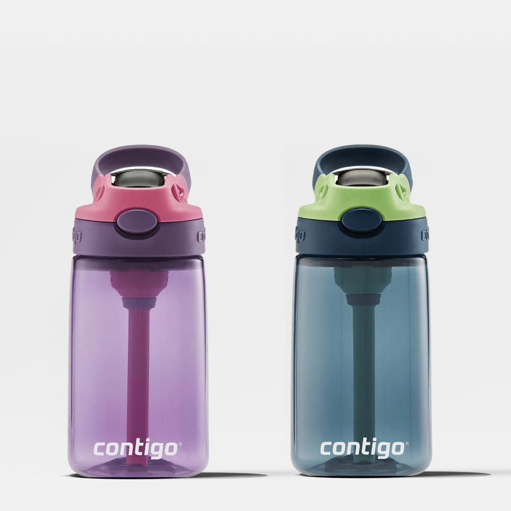 Kit com 2 Garrafas Gizmo Flip Kids AUTOSPOUT® Rosa Roxo e Verde Azul Contigo | 414ml