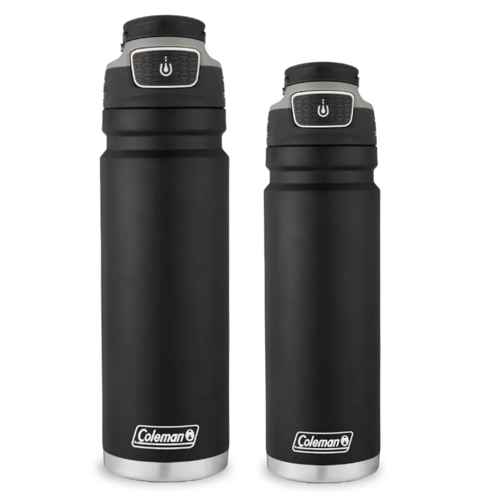 Kit com 2 Garrafas Térmicas FreeFlow AUTOSEAL® Preta 1,2L e 709ml Coleman