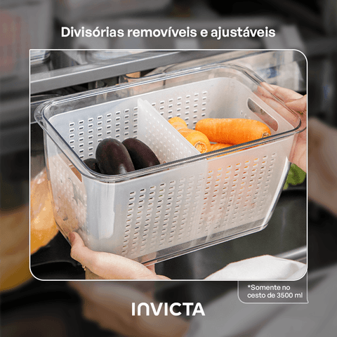 Invicta | Kit com 3 Potes Organizadores de Geladeira Conserve It