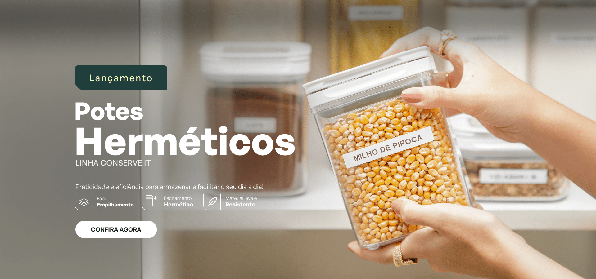 Lançamento Potes Herméticos de Plástico