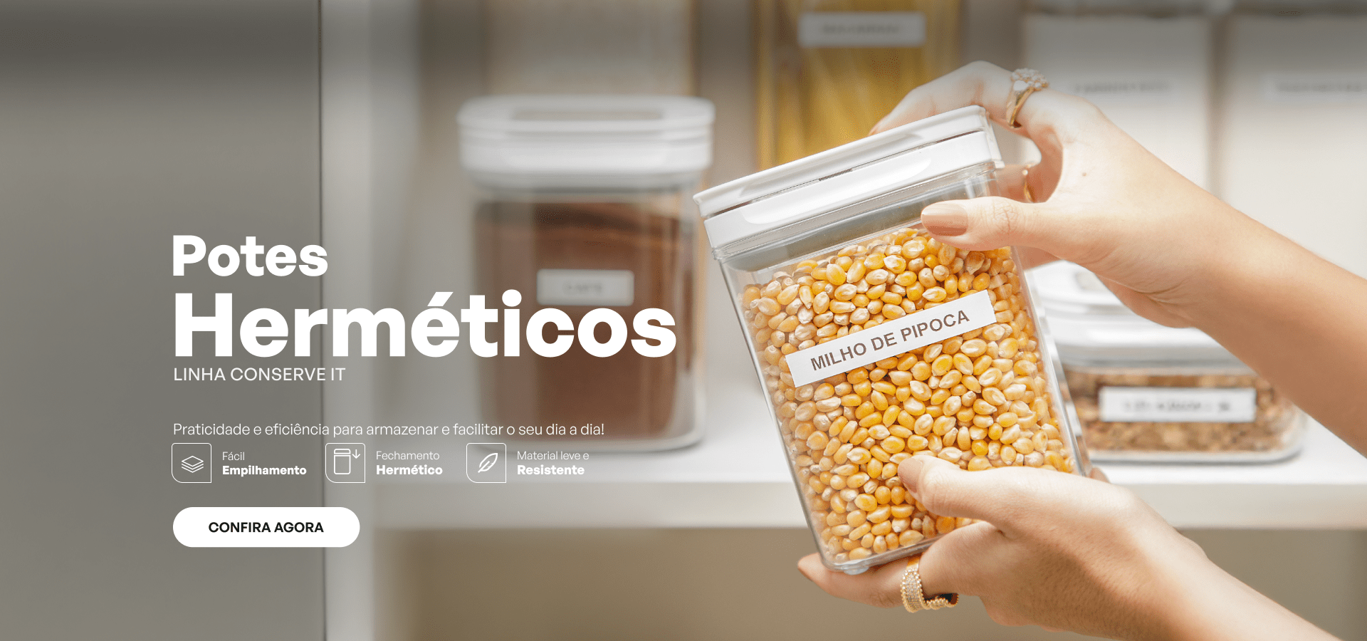 Lançamento Potes Herméticos de Plástico