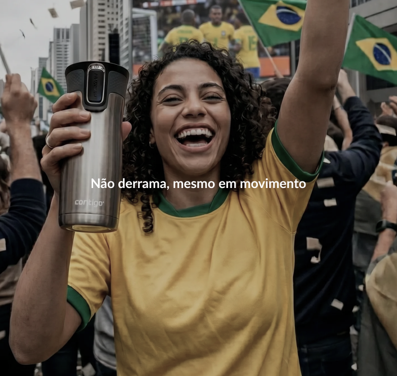 Banner Não derrama, mesmo em movimento