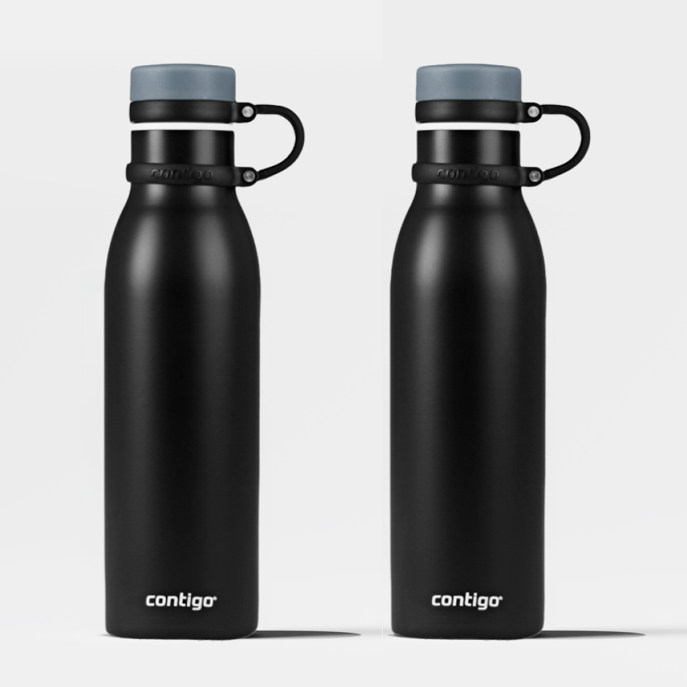 Kit com 2 Garrafas Térmicas Matterhorn Black Contigo | 591ml