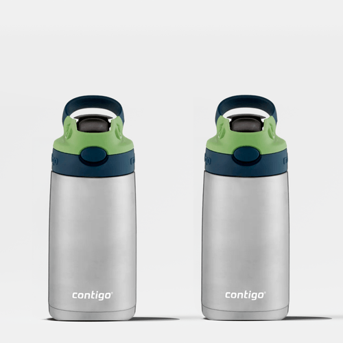 Kit com 2 Garrafas Térmicas AUTOSPOUT® Kids Verde Inox Contigo | 384ml