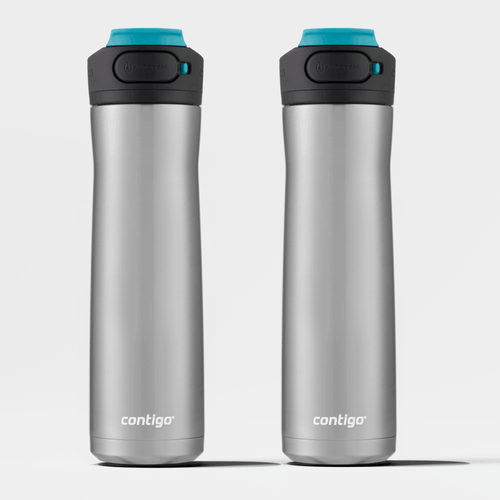 Kit com 2 Garrafas Térmicas Ashland Chill AUTOSPOUT® Azul Contigo | 709ml