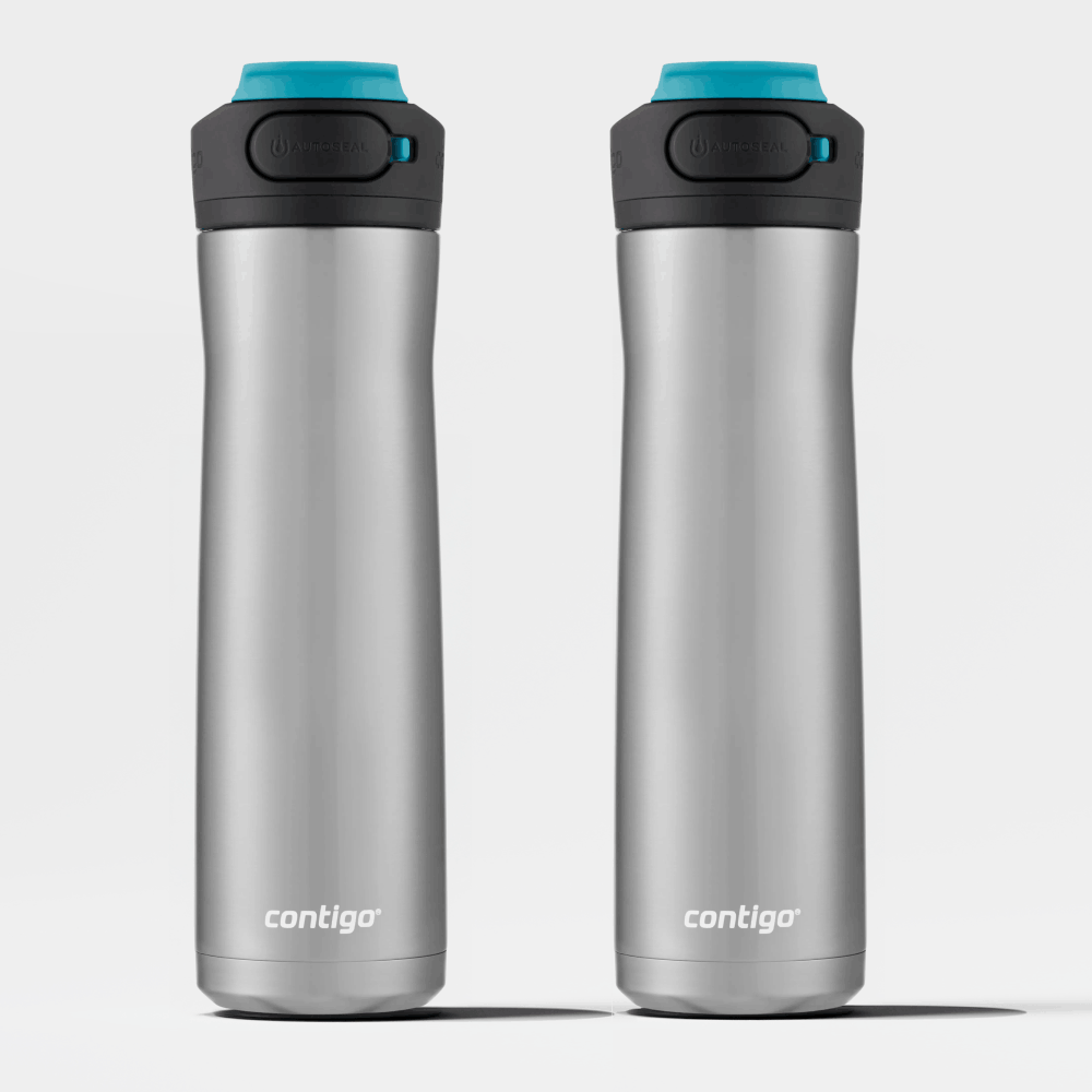Kit com 2 Garrafas Térmicas Ashland Chill AUTOSPOUT® Azul Contigo | 709ml